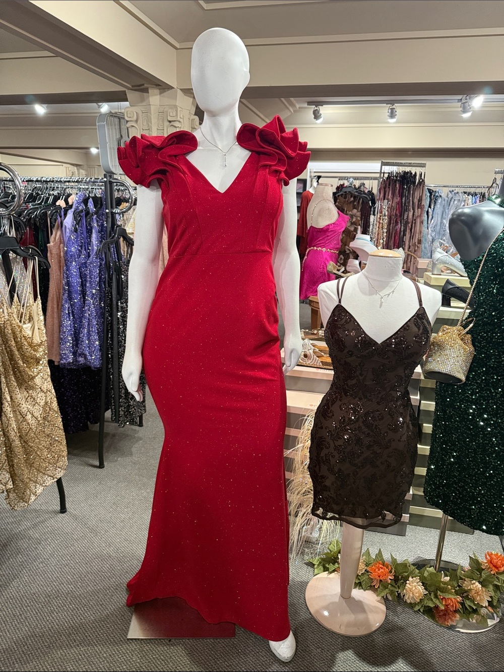 Plus Size Red Evening Gown